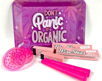 Pink Tray Set: Organic Papers, Tips, Hand Miller & Tubes
