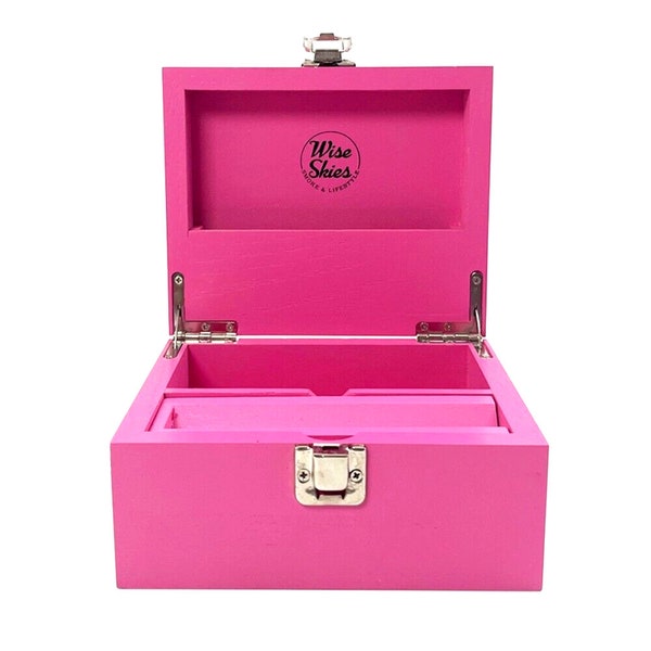 Pink Wooden Mini Rolling Box Stash Smoking Box Girly Rolling Accessory Handmade