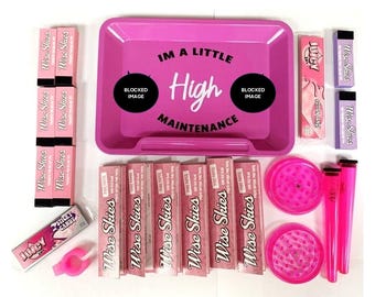 Pink Roll Tray Set: Papers, Hand Miller, Tips & Tubes