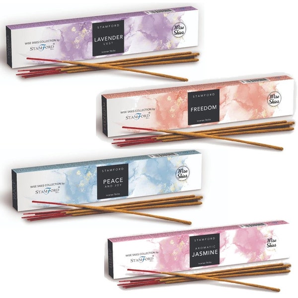 4 Pack of Natural Vegan Incense Sticks Calming Christmas Gifts Stocking Fillers Dhoop Made in India