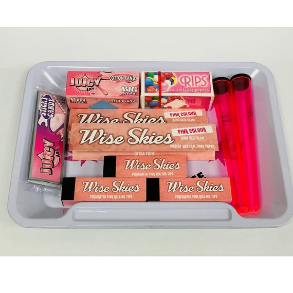 Pink Rolling Papers Smoking Tray Set Im a Little High Maintenance