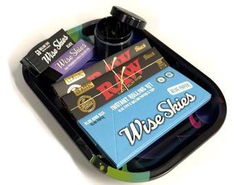 Biohazard Rolling Tray Gift Set: RAW Papers, Grinder, Rolling Tips