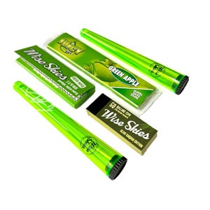 Grünes Drehpapier Set Juicy Jay Papers Doob Tubes Smoking Set