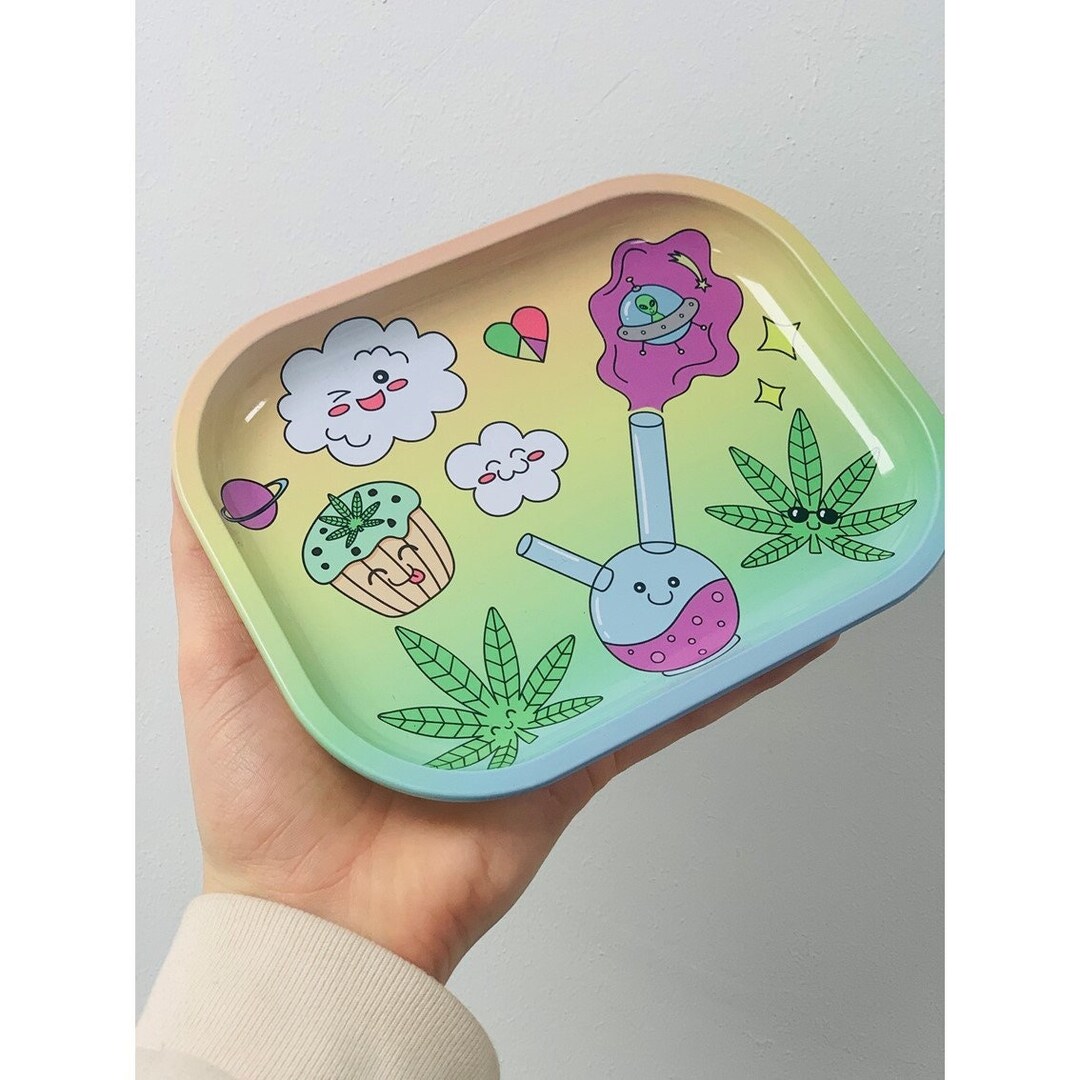 Cute Bong Leaf Girly Rolling Tray Pink Rolling Tray Rolling Etsy