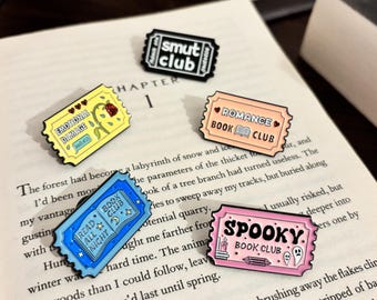 Booktok, Bookclub Pins & Badges, Romance Club, Reading Club, Spooky Club