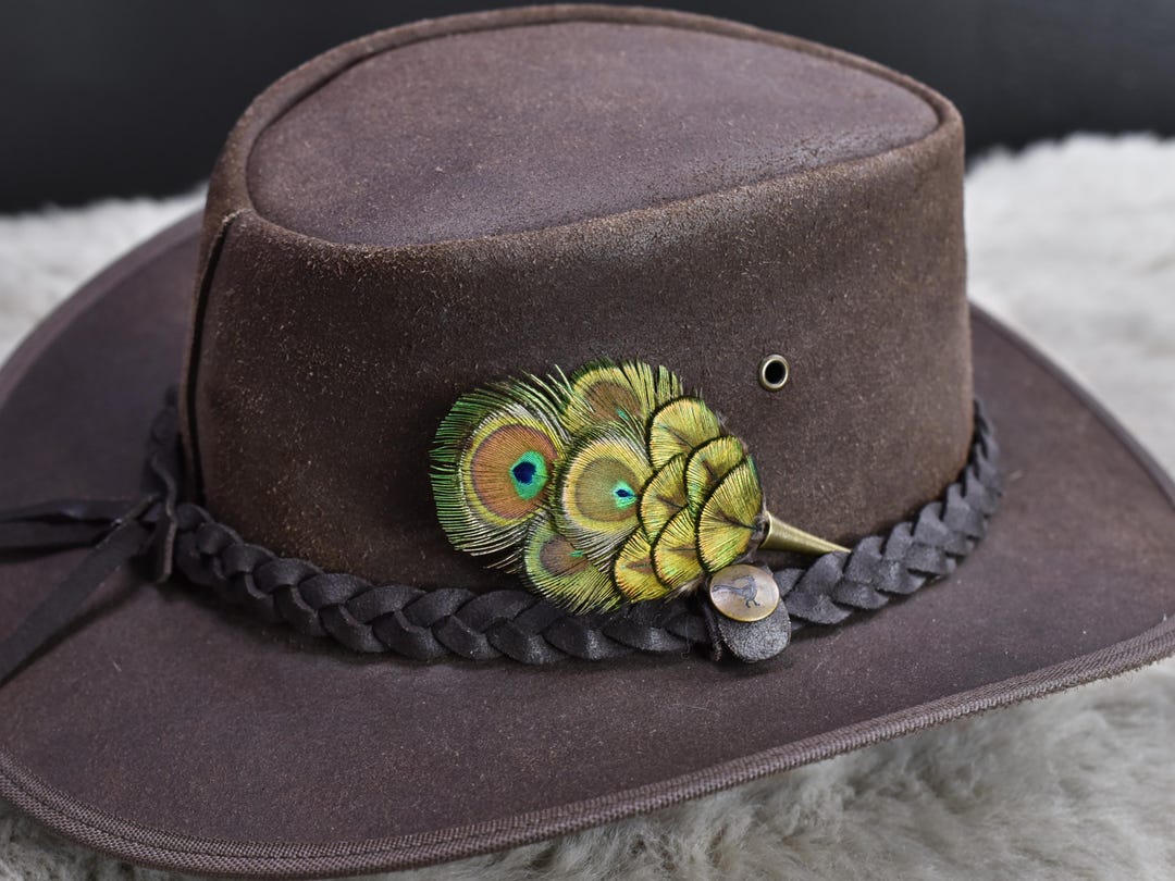 Peacock Feather Hat Pin: Handmade Boho Western Accessory - Etsy display picture 2