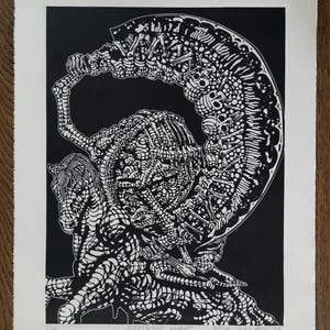 PUTRESCENT KNIGHT - Elden Ring - handmade linoprint