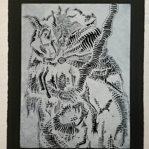 MARGIT - Elden Ring - Special Edition - handmade linoprint