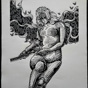 GODDESS OF ROT - Elden Ring - handmade linoprint