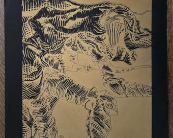 DANÇARINA do VALE BOREAL - Edição Dourada - linóleo feito à mão