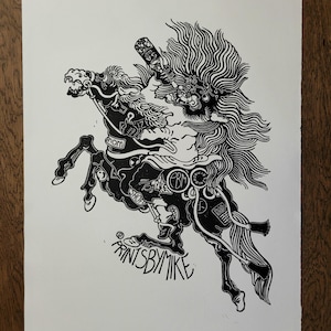 KANEDA YOKAI - handmade linoprint