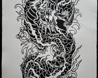SEIRYU - Yakuza - Linoldruck