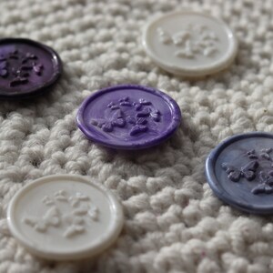 WACHSSIEGEL Schmetterlinge lila weiß selbstklebend Briefsiegel Wax Seals