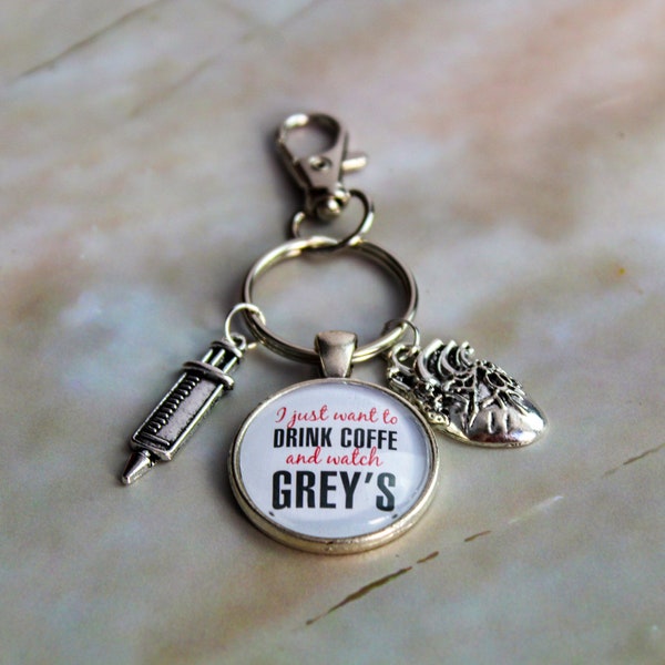 Grey's Anatomy Bag Charm,  Keyring, BFF Keychain, You're My Person Bag Charm Gift Present Family Purse Stocking Stuffer Cute Charms Mystery