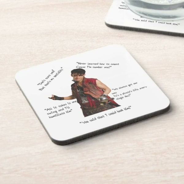 Posavasos Harry HookCoaster, posavasos de regalo familiar de celebridad con imagen impresa, posavasos de novedad, posavasos de descendientes, posavasos de Disney