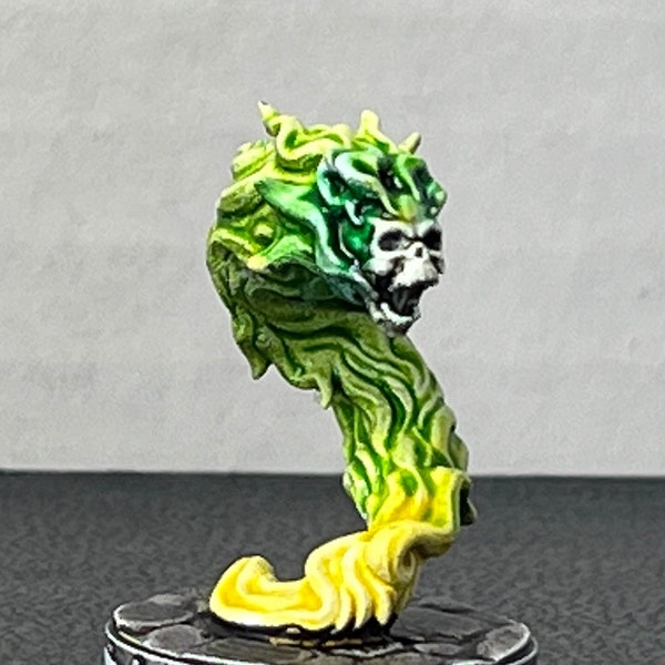 Flaming Skull DND Resin, 28mm Scale Dungeons & Dragons, Pathfinder Tabletop Miniature