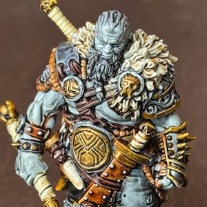 Goliath Male Barbarian / Fighter Great axe DND, Resin 28mm Scale Dungeons & Dragons,  Pathfinder Tabletop Miniature