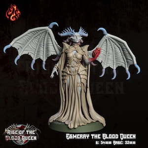 Esmeray the Blood Queen | Demon Royalty | Resin | Painted or Unpainted | 32mm