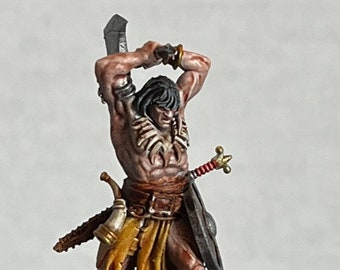 Menschlicher Barbar / Kämpfer männlich DND Resin, 28mm Scale Dungeons & Dragons, Pathfinder Tabletop Miniatur