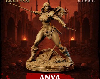 Anya | Scarlet Warrior | Resin | Painted or Unpainted | 32mm or 75mm