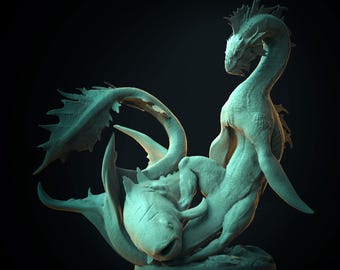 Water Dragon | Dragon | Resin | Painted or Unpainted | 32mm