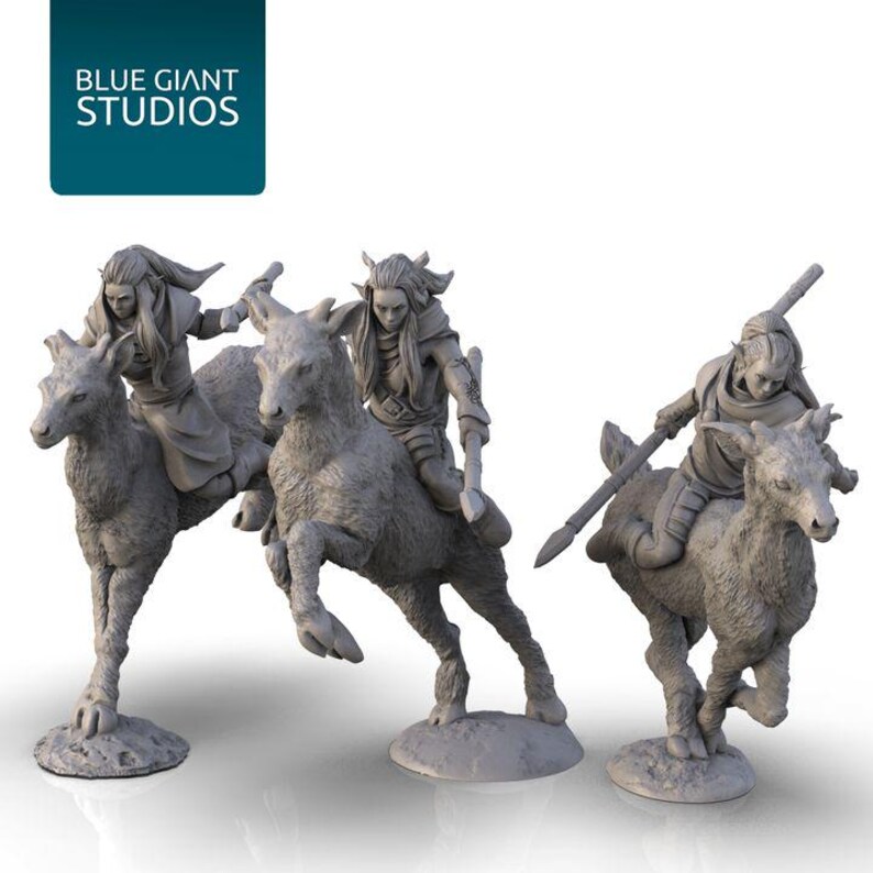 Female Elf Deer Riders | Resin | Painted or Unpainted | 32mm - Etsy