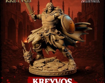 Kreyvos | Barbarian | Resin | Painted or Unpainted | 32mm or 75mm