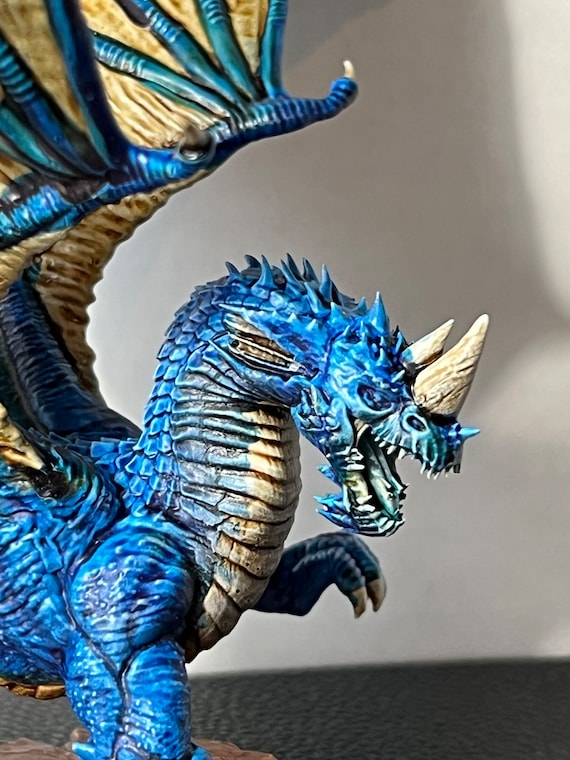 ブルードラゴン ブルードラゴン｜成体ドラゴン｜塗装済み＆未塗装｜32mm - Etsy 日本