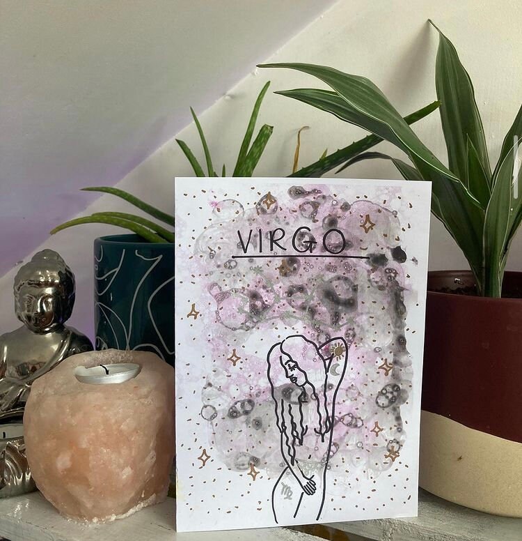 Virgo art Astrology art painting Spiritual Spirituality Etsy
