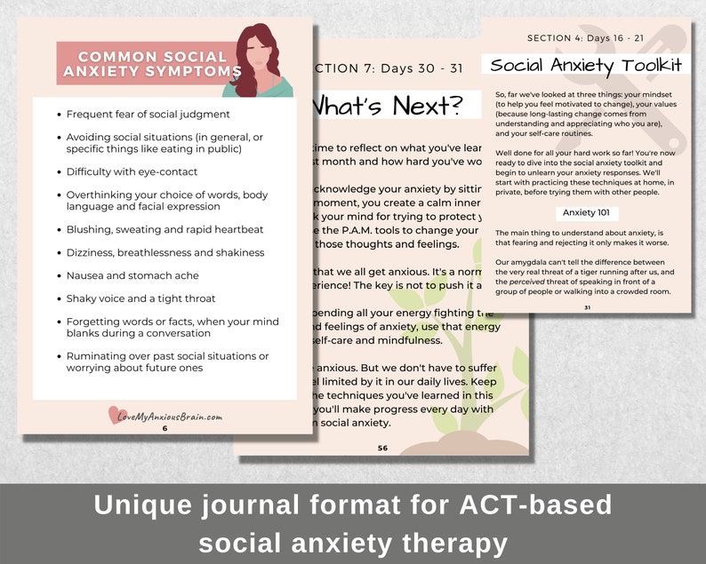 Social Anxiety Journal Fillable PDF and Printable - Etsy UK
