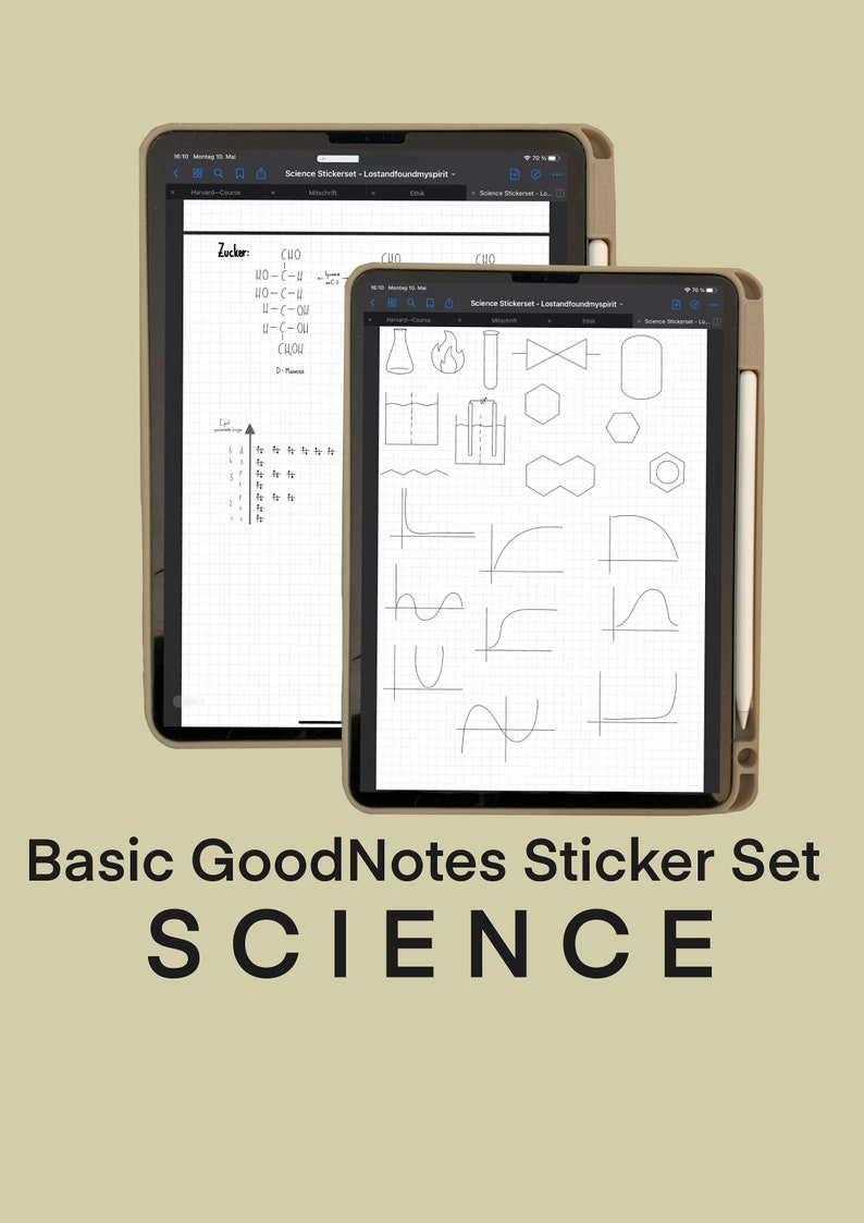 Basic Science GoodNotes Sticker Set Etsy.de