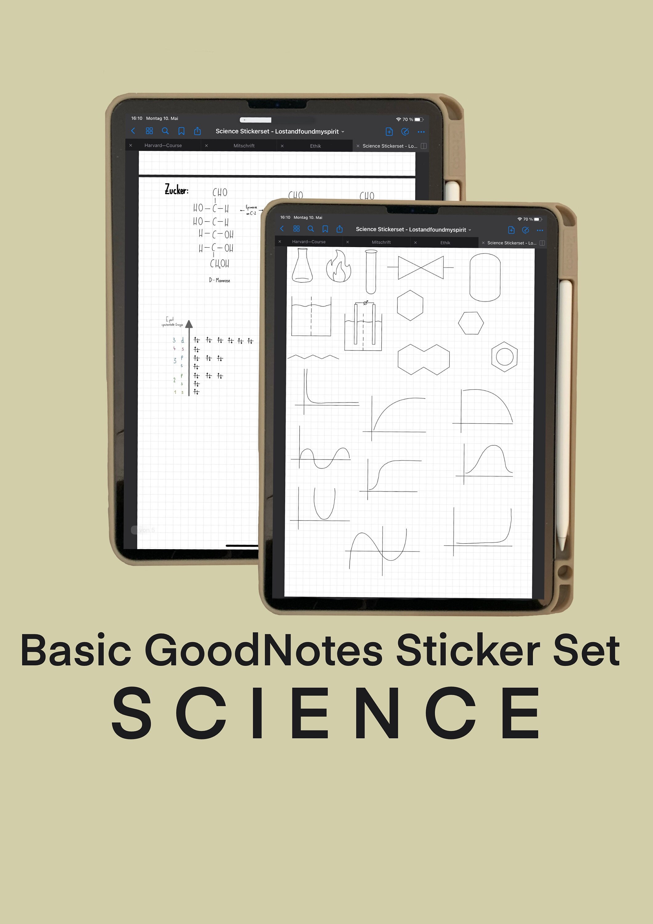 Basic Science GoodNotes Sticker Set Etsy.de