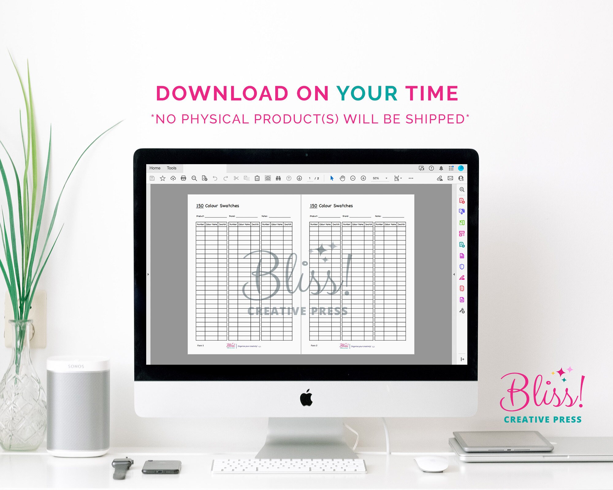 A4 Blank Colour Swatch Chart | 150 Colours | A4 Portrait + Landscape ...