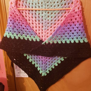 Crocheted shawl,  &quot;Pastel Wonderland&quot;