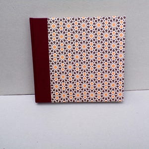 Originale album da disegno quadrato in tela bordeaux fatto a mano, carta da disegno da 130 g, per disegni o dipinti.