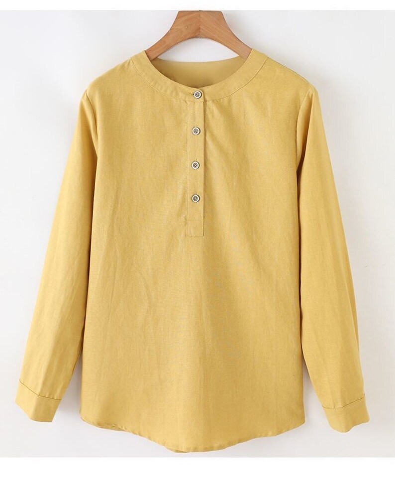 Cotton Long Sleeve Tunic Blouses Women's for 4XL Loose Etsy