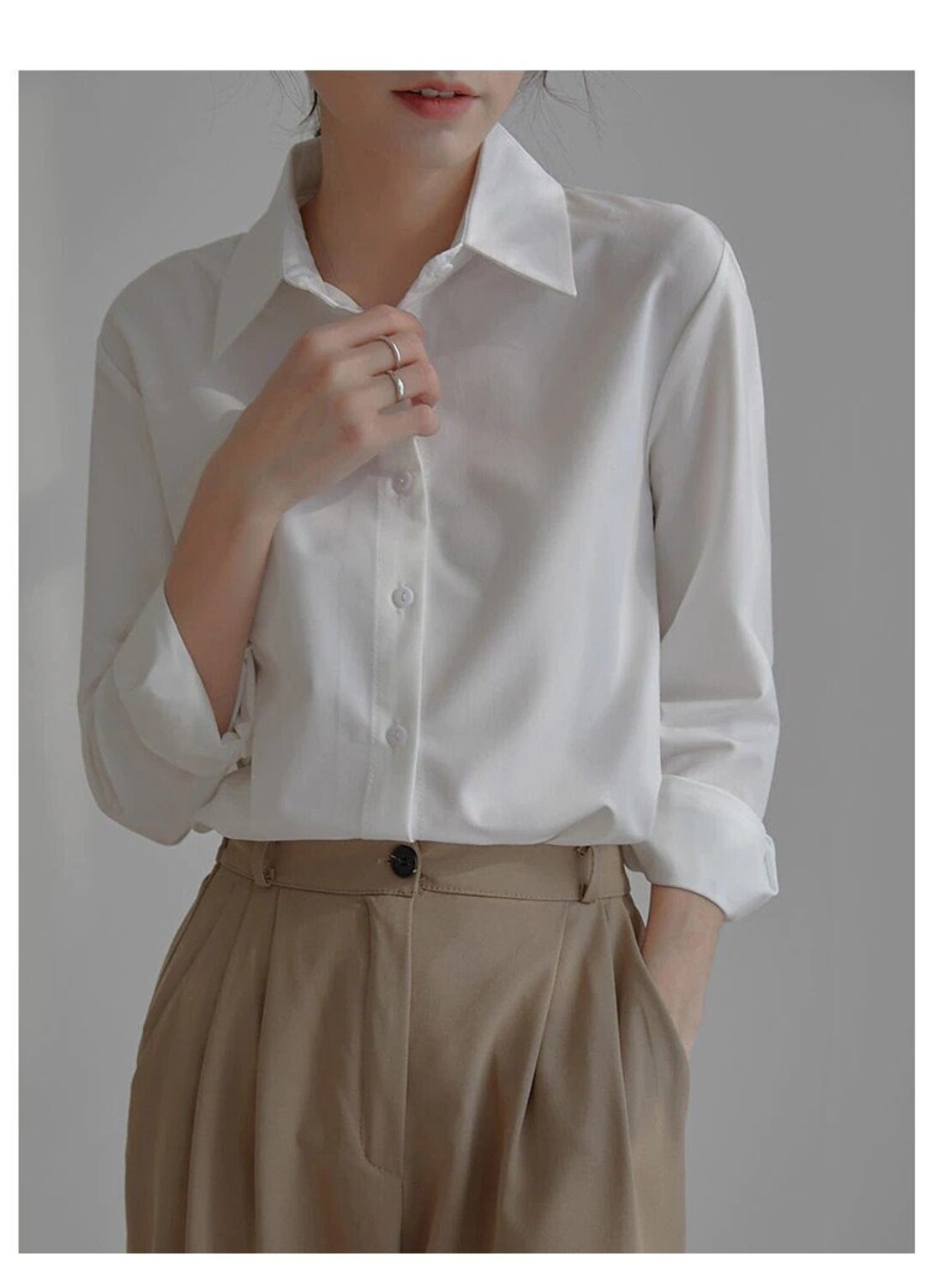 Vintage White Blouse , Long Sleeve , Women's for White Long Sleeve ...