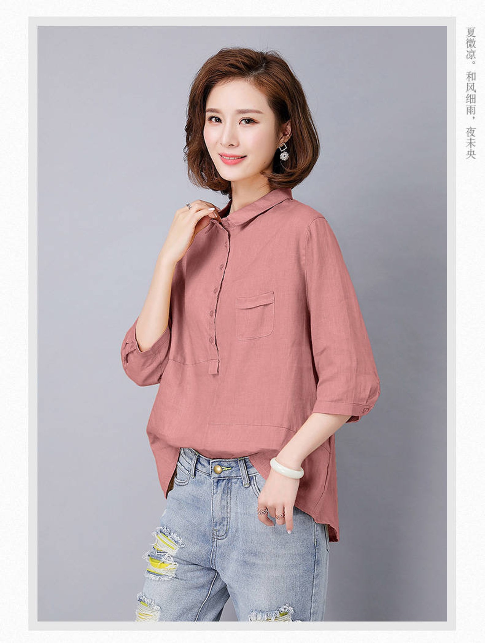 Linen Tops for Women Plus Size Linen Top Oversized Blouse Etsy