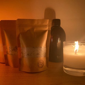 Lovingly handmade Bath Salt mix: Epsom salts, dead sea salts, essential oils and hand picked and dried lavender from my grandmothers garden