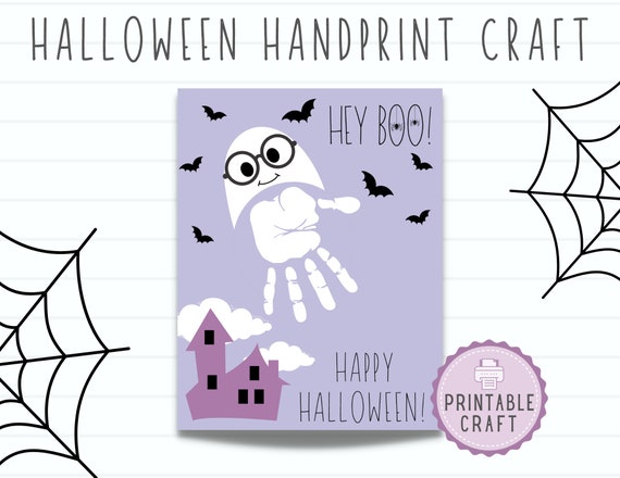 Halloween Handprint Craft Toddler Halloween Printable Baby | Etsy