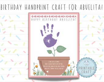 Abuelita Birthday Craft | Birthday Handprint Art | Card for Abuelita | Grandma Handprint Art | DIY Birthday Card for Abuelita