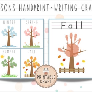 Fall Handprint Craft | Four Seasons Craft | Toddler Fall Art | Preschool Fall Printable | Fall Crafts for Kids