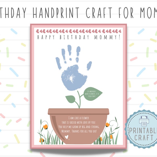 Mommy Birthday Craft | Birthday Handprint Art | Card for Mommy | Mommy Handprint Art | DIY Birthday Card for Mom