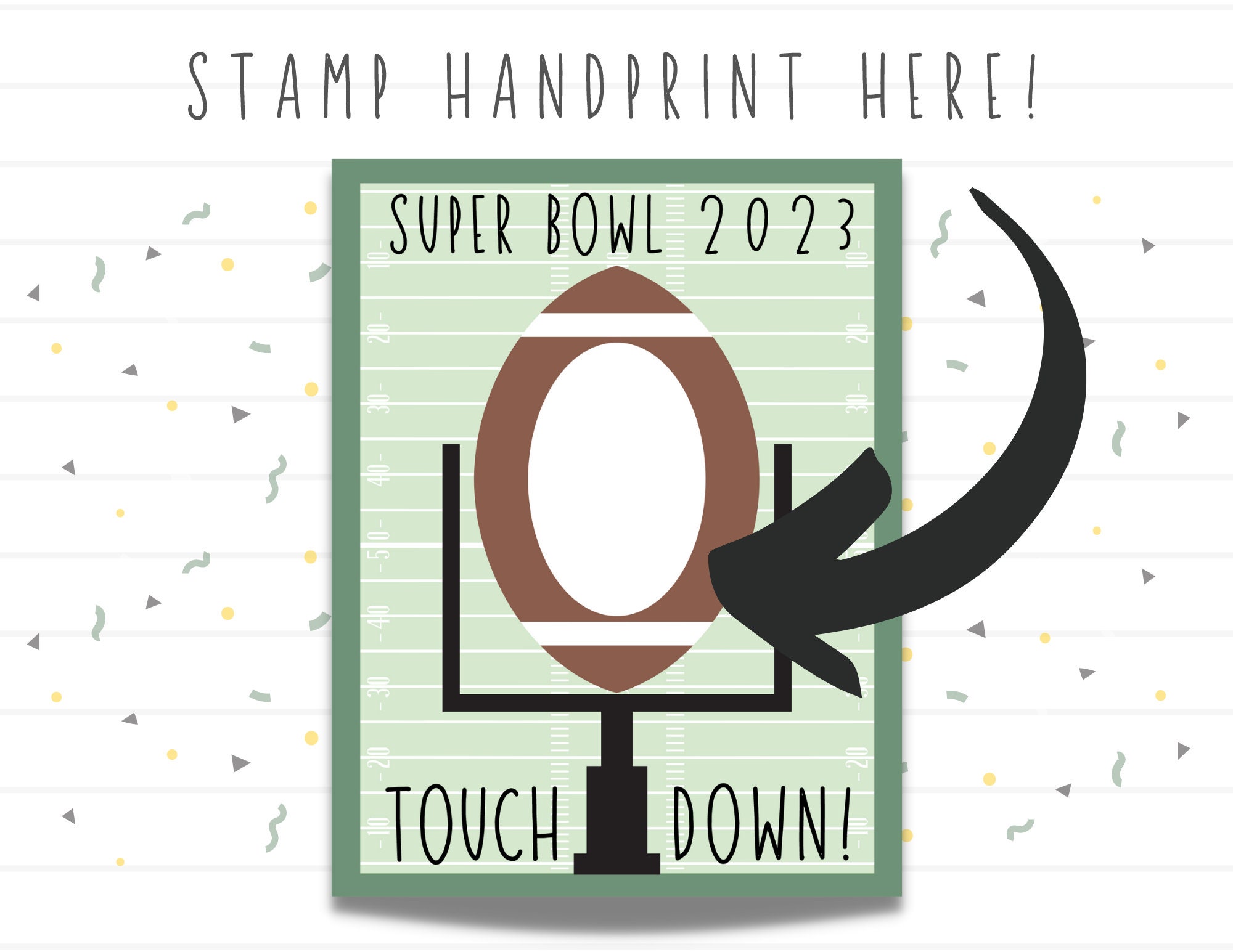 Super Bowl Handprint Craft Football Craft Super Bowl 2023 Super Bowl