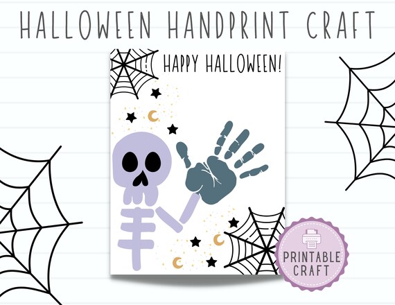 Halloween Handprint Craft Toddler Halloween Printable Baby - Etsy