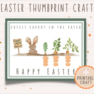 Easter Thumbprint Craft | Handprint Art | Toddler Craft | Easter Kids Craft | Easter Bunny Craft |  Handprint Gifts