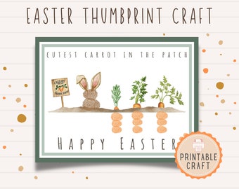 Easter Thumbprint Craft | Handprint Art | Toddler Craft | Easter Kids Craft | Easter Bunny Craft |  Handprint Gifts