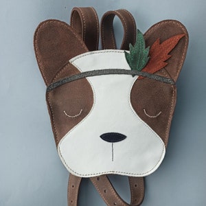Sac à dos pour chien en cuir véritable à offrir, à l'école ou en promenade