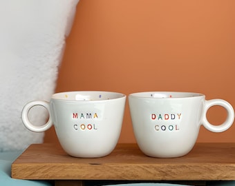 MAMA COOL mug  - Ceramic Mom Dad Cup - Unique Mugs - Mom Awesome Dad Awesome Mug - Mom Dad Tea Mug - Mom Dad Coffee Mug