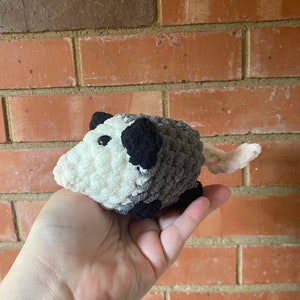 Crochet Possum Plushie, Amigurumi Plush Possum Toy, Possum house Decor, Possum Animal Nursery